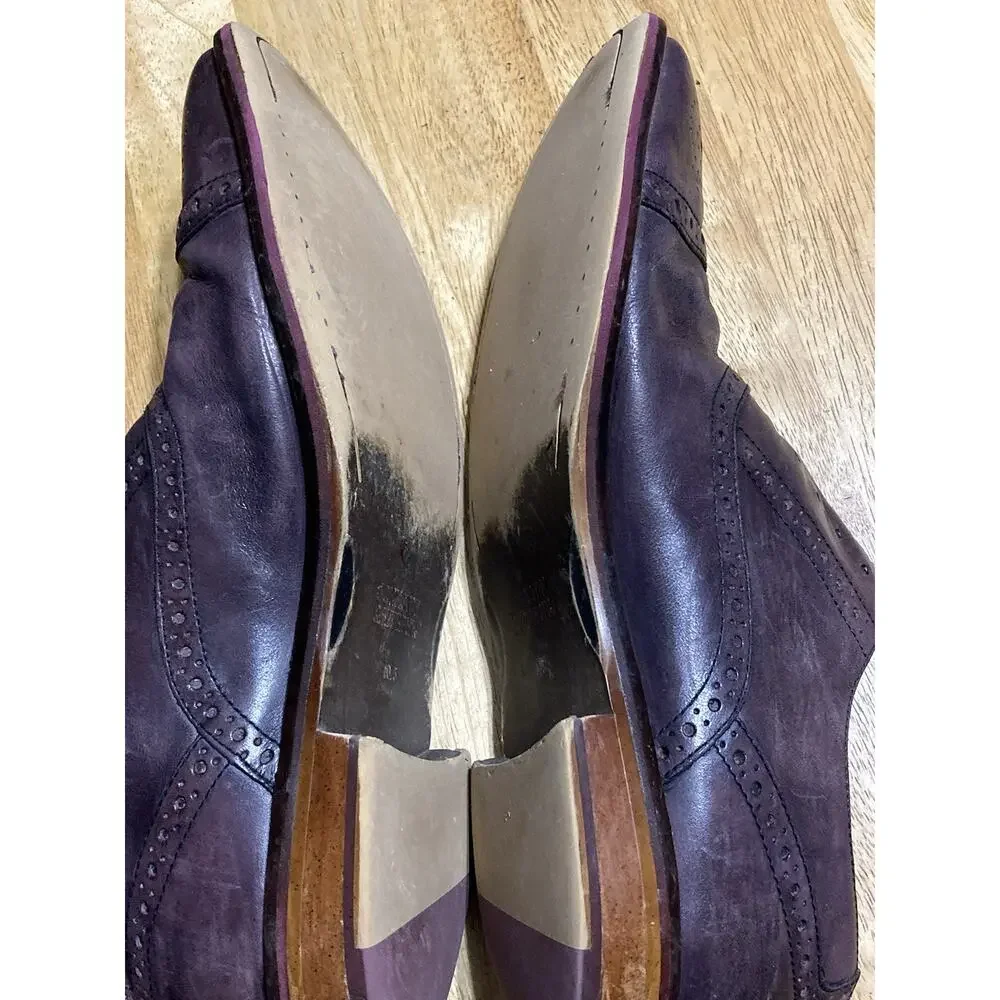 Johnston Murphy Shoes 10.5 Burgundy‎ Brown Leather Cap Toe Oxford Lace Up